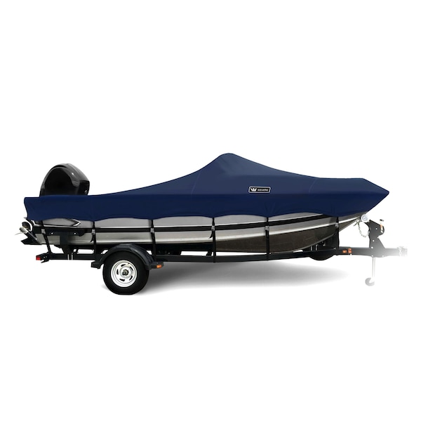 Eevelle Boat Cover ALUMINUM FISHING Walk Thru Windshield, Outboard Fits 16ft 6in L up to 100in W Navy SFAVWT16100B-NVY - main